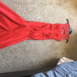 Red Mermaid style Prom dress